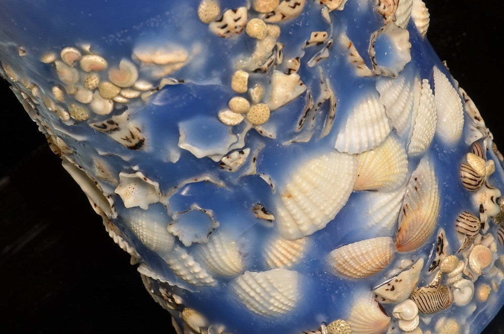 Sea candle, super XXXL, H: 26 cm BLUE round