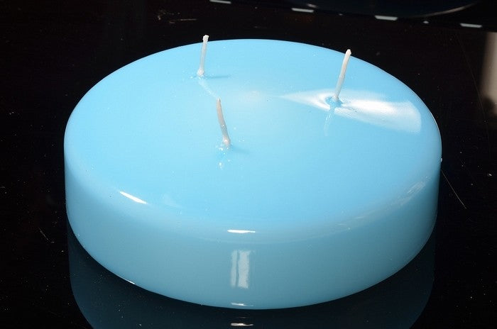 DISCUS 3-wick candle, BLUE HIGH-GLOSS