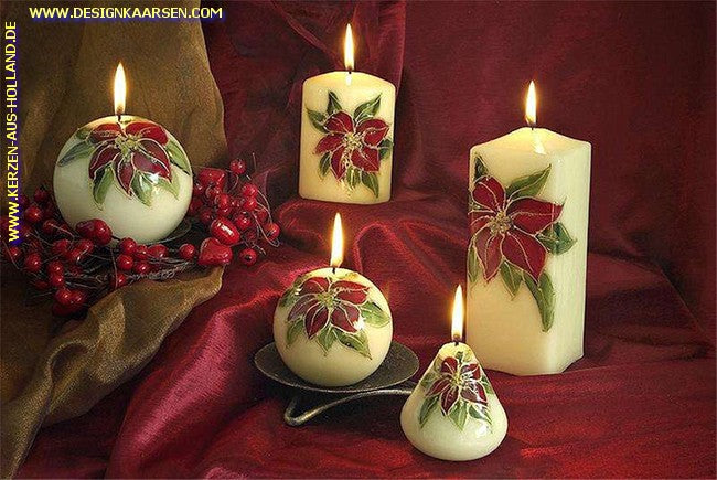 Stained Glass Candle, Sphere Ø 10 cm - Christmas