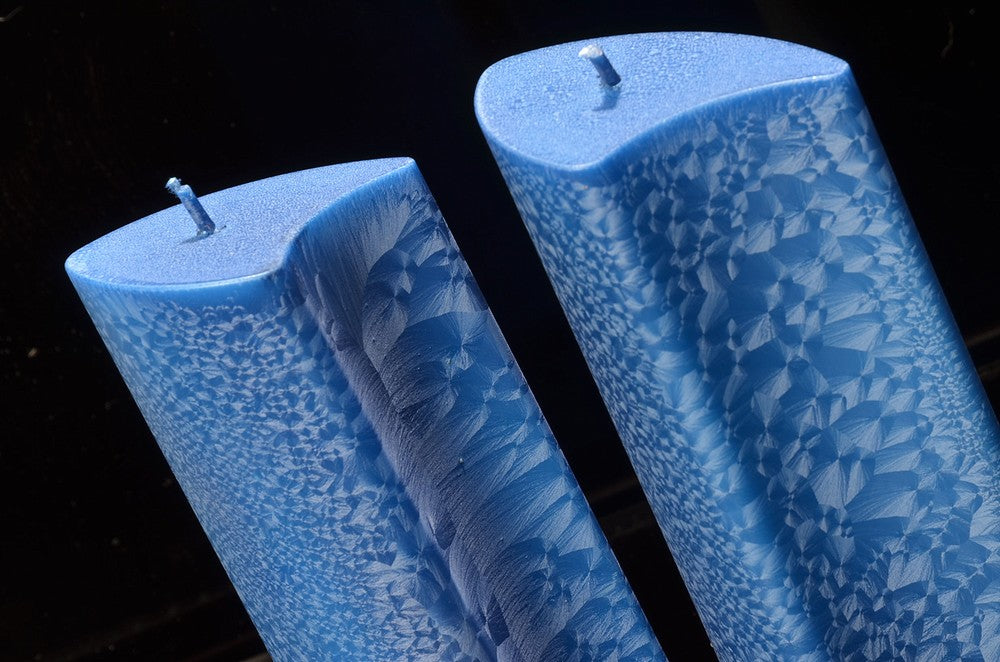 Angela candle, BLUE POLYMICO, height: 18 cm