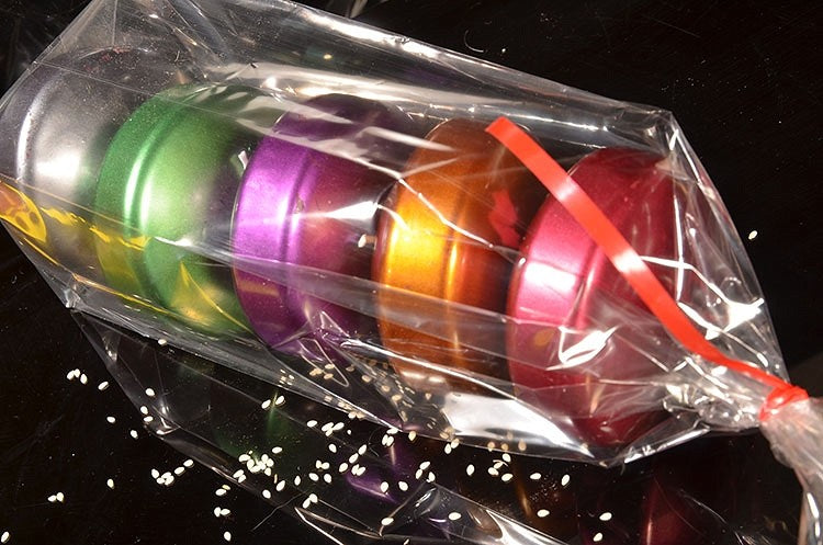5 disc candles in METALLIC colors 8x4.5 cm