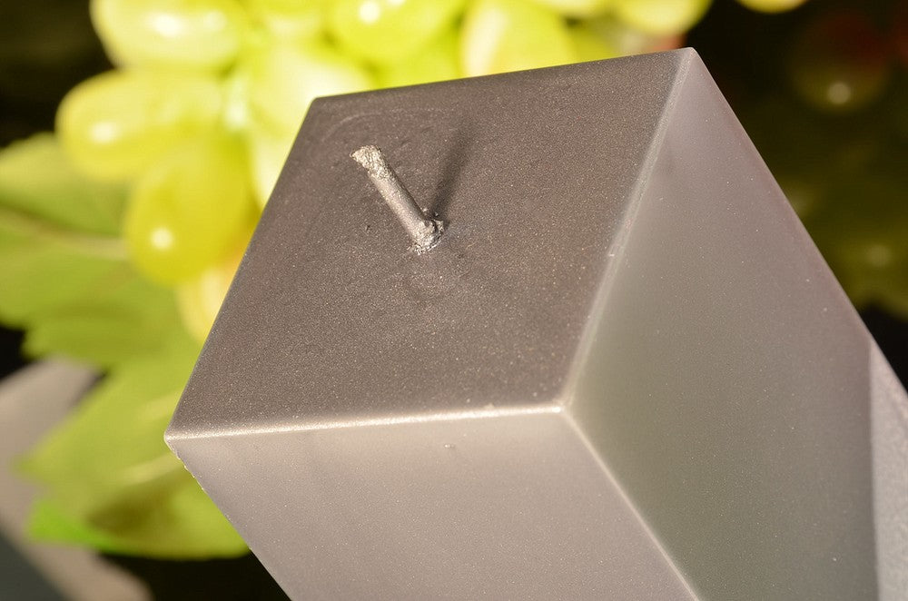 Quadrant candle, GREY PEARL MATT, height 16 cm