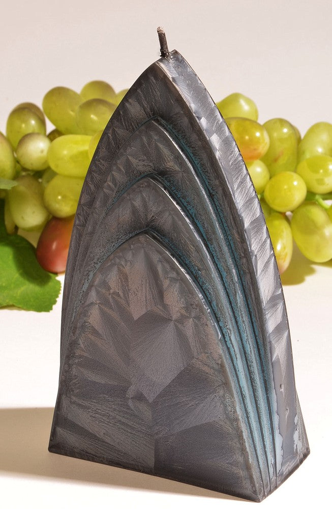 Arch Candle, BLACK POLYMICO, height: 17cm