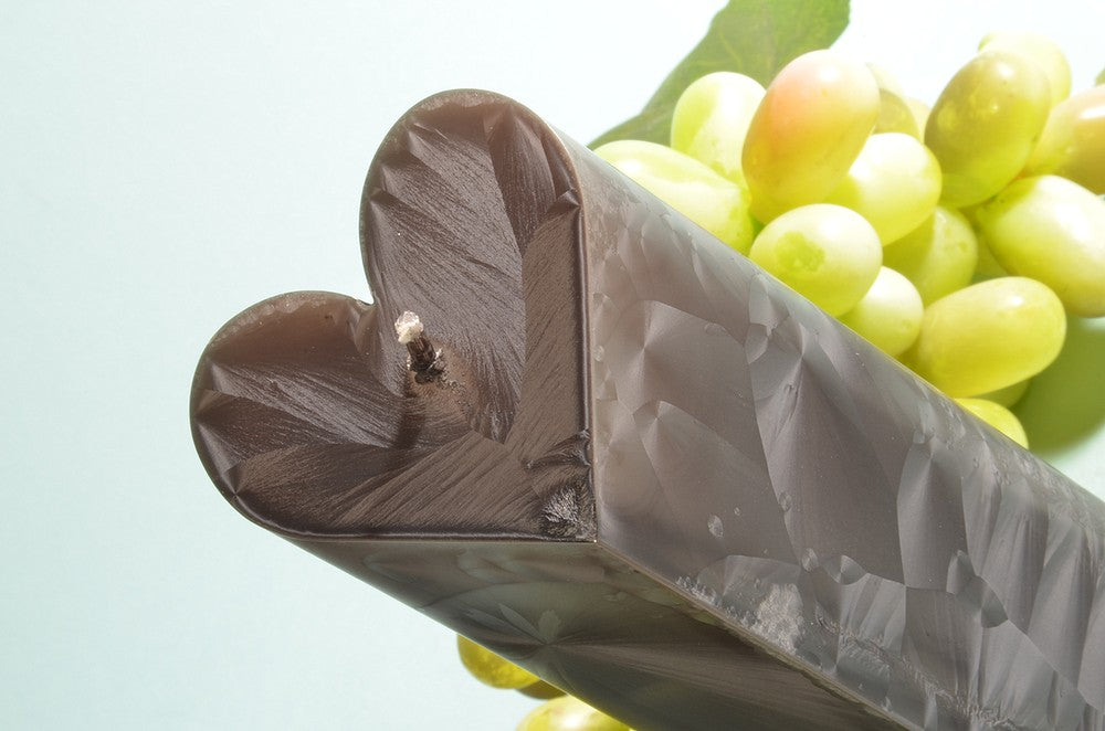 Heart Candle BLACK POLYMICO, height: 18cm