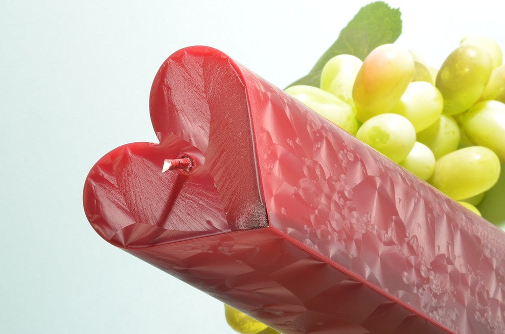 Heart candle BORDEAUX RED POLYMICO, height: 18cm