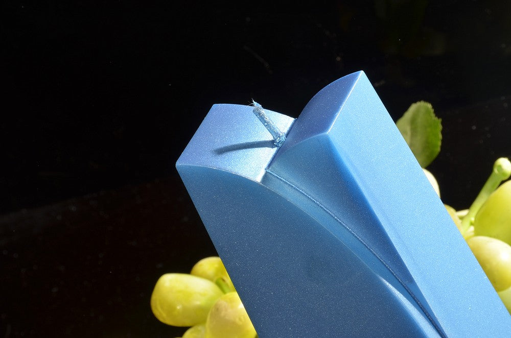 Adele Candle, BLUE METALLIC, height: 18cm