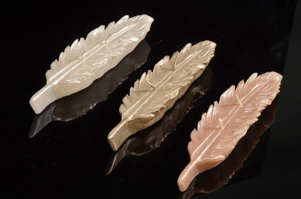Feather candle with 2 wicks 3 PIECES