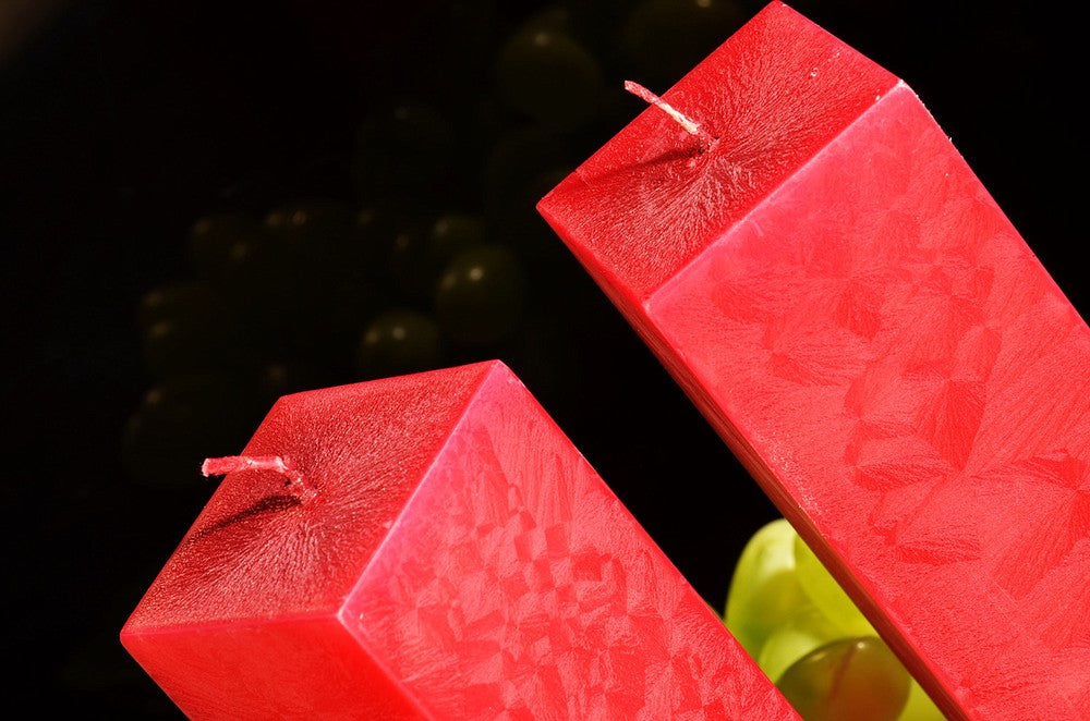Quadrant candles RED POLYMICO, height 22 cm, 2 PIECES