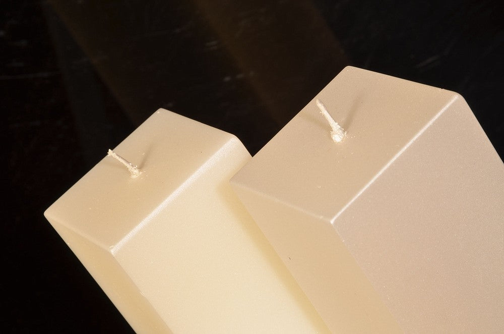 Quadrant candles, PEARL MATTE WHITE, height 22 cm, 2 PIECES