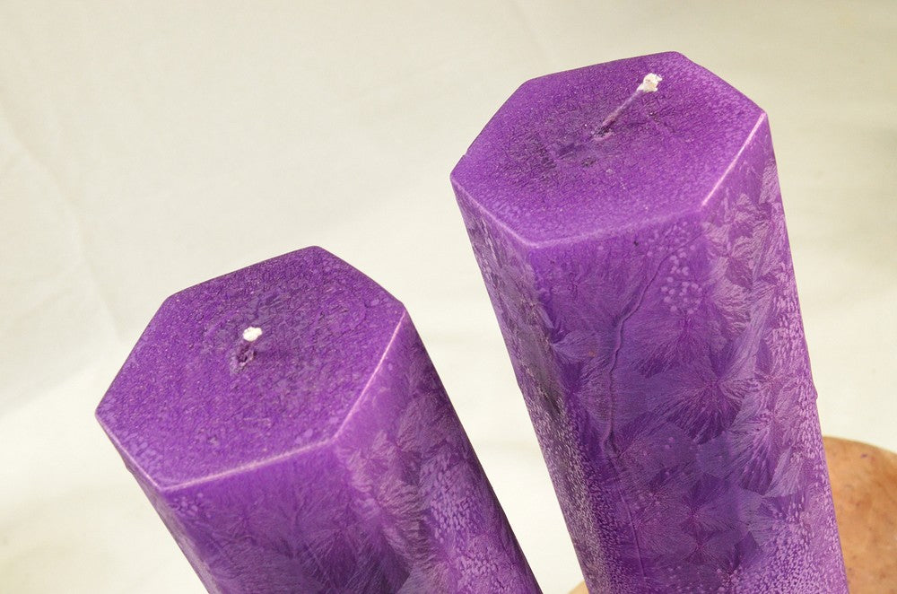 Designer Candle "Brussels", height: 31 cm LILA Polymico