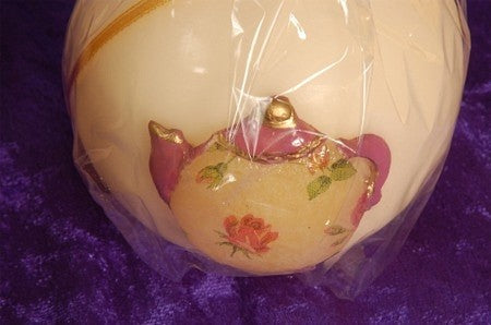Teapot Kogel candle Cream, Ø 10 cm