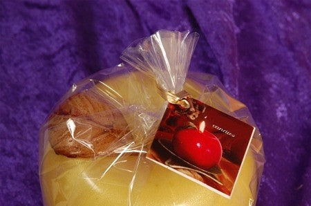 Apfelkerze GELB mittel, Ø 10 cm