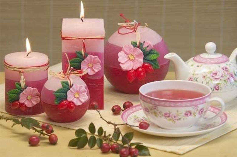 Mega Wild Roses SCENTED CANDLE 12 cm, Ball Candle