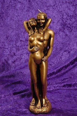 Kerze Frau und Mann, H: 29 cm, GOLD