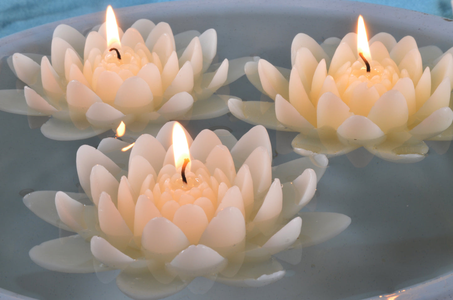 Candles by Milanne, kingsize FLOATING CANDLE in the shape of a LILY 13x13 cm, H: 5 cm, 2 PIECES - WATCH VIDEO