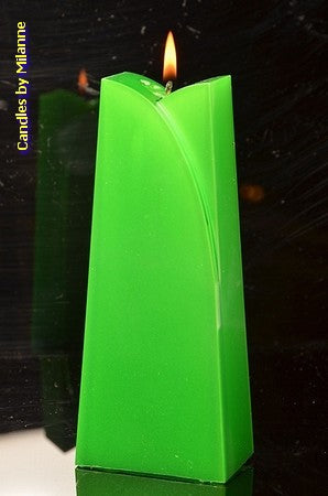 Adele Candle, GREEN METALLIC, height: 18cm