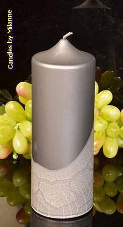 XXL Candle, GREY PEARL MATT, height 19 cm