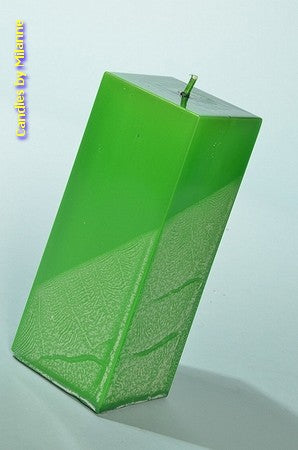 Quadrant candle, GREEN METALLIC, height 16 cm