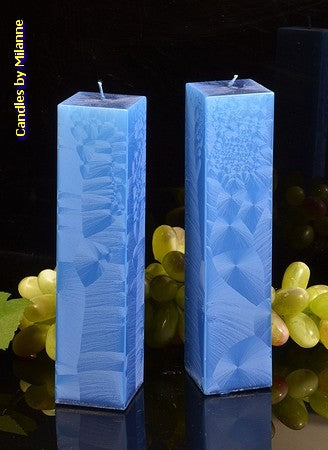 Quadrant Candles BLUE POLYMICO, height 22 cm, 2 PIECES