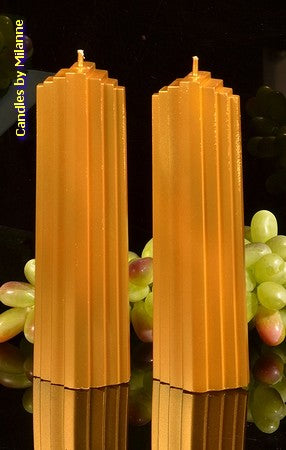 Marina candle, GOLD, 2 PIECES h: 21 cm