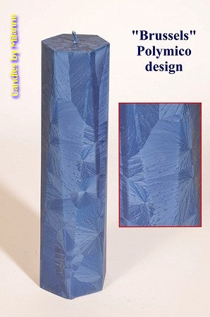 Designer candle "Brussels", height: 31 cm BLUE polymico