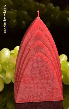 Arch Candle, BORDEAUX RED POLYMICO, height: 17cm