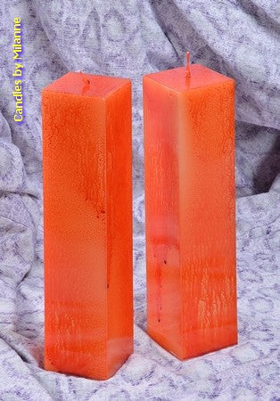 Quadrant candle, ORANGE Explosion, height 22 cm - 2 PIECES