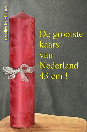 Supercandle (The Beast) BORDEAUX RED Polymico, height 43 cm