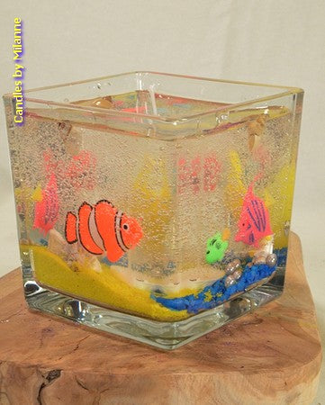 XXL Gel CANDLE in Aquarium theme (61119) Height: 14 cm
