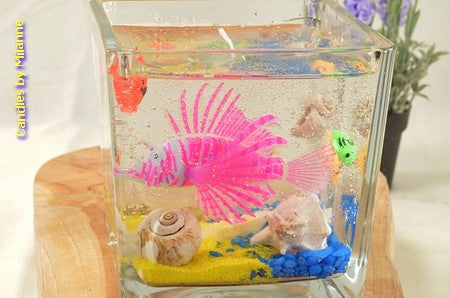 XXL Gel CANDLE in Aquarium theme (61126) Height: 14 cm