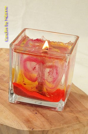 XXL-GELKERZE mit Wolkenmuster, 10 cm - mit HOLZDOCHT - VIDEO ANSEHEN