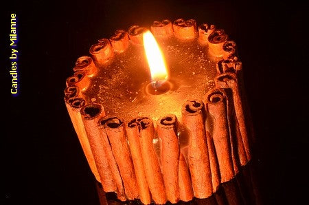 Cinnamon Candle Round BROWN Small - Ø 9 cm - height: 6 cm