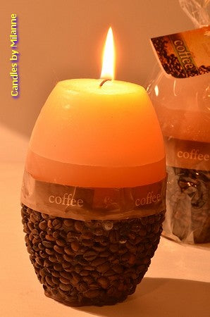 Coffee Candle Bean-shaped XXL - Ø 11 cm - height: 20 cm