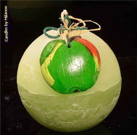 Duftkerze Apfel 10 cm, Kugelkerze