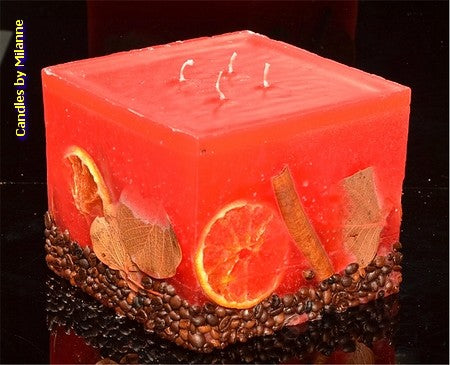 Fruit Candle Square Large RED, 4 WICKS, XXL