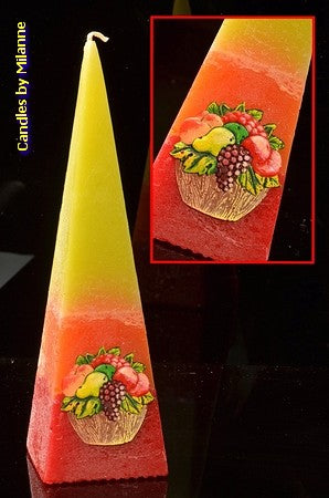 Citrus Fruit Candle, Pyramid, 33 cm - scented candle smells of citrus fruits