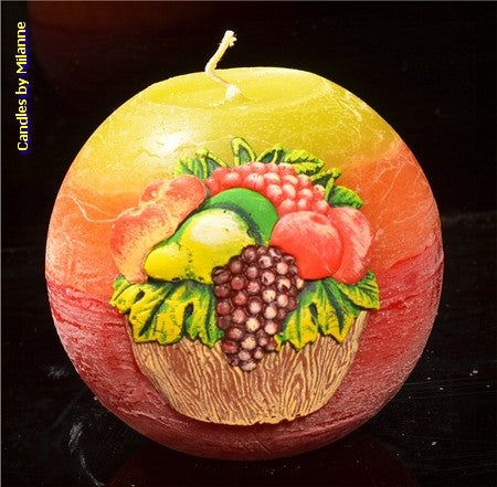 Citrus Fruit, Ball candle, 10 cm