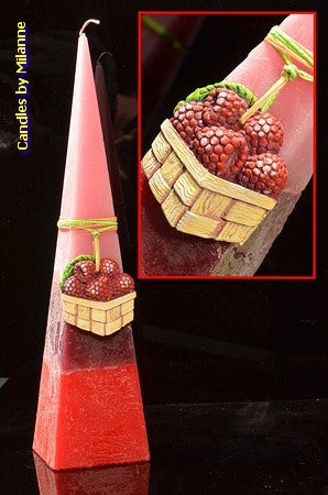 Raspberry Pyramid Candle 33 cm
