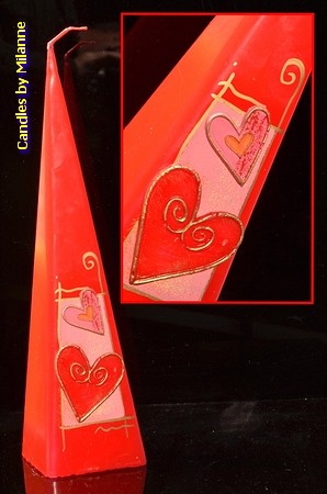 Heart Duet, Pyramid candle, 33 cm