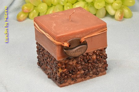 Coffee Candle, Square, H: 10 cm