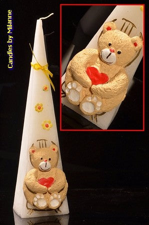 Bear, Pyramid, WHITE, H: 30 cm