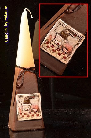 Coffee grinder, Pyramid candle, H: 24 cm