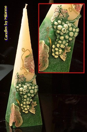 White Grapes, Candle Pyramid, H: 24 cm