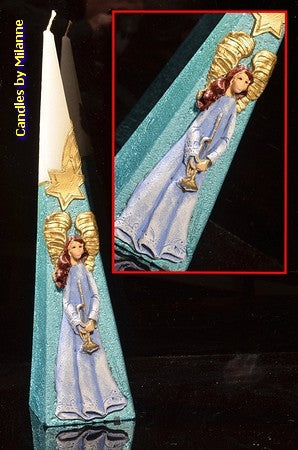 Angel pyramid candle BLUE, H: 30 cm