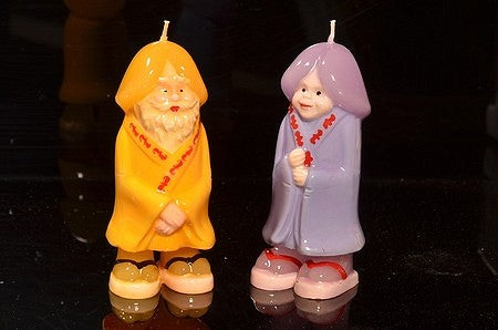 Piemel kaars Man + Vrouw (set 2 stuks hoogte: 11 cm)