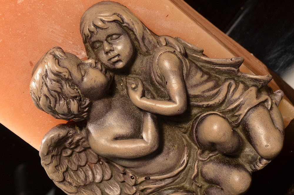 Kaars Engelen, GROOT, Rechthoek 4 pitten, 13x13x46 cm