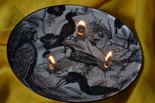 XXL "JUNGLE" gelkaars met 3 houten pitten in "JUNGLE" thema - Gemaakt door Candles by Milanne -  BEKIJK VIDEO