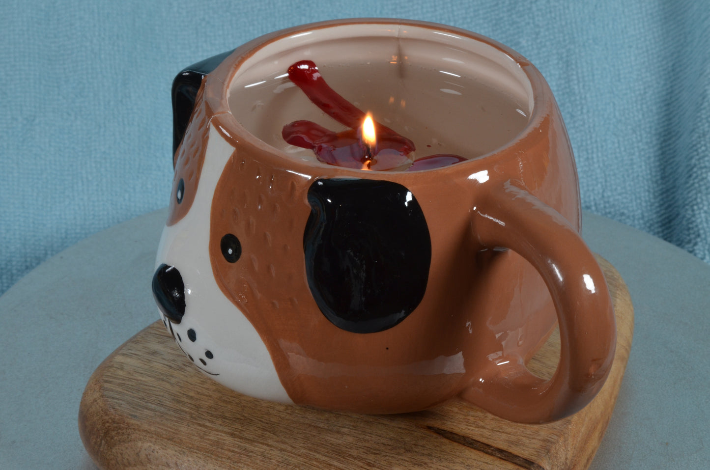 Gelkaars met Houten Pit Hond design - Gemaakt door Candles by Milanne -  BEKIJK VIDEO