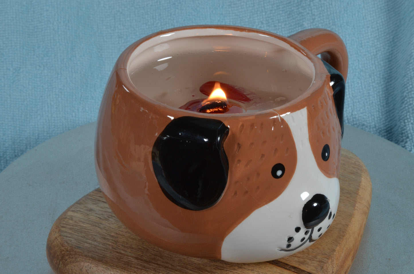 Gelkaars met Houten Pit Hond design - Gemaakt door Candles by Milanne -  BEKIJK VIDEO