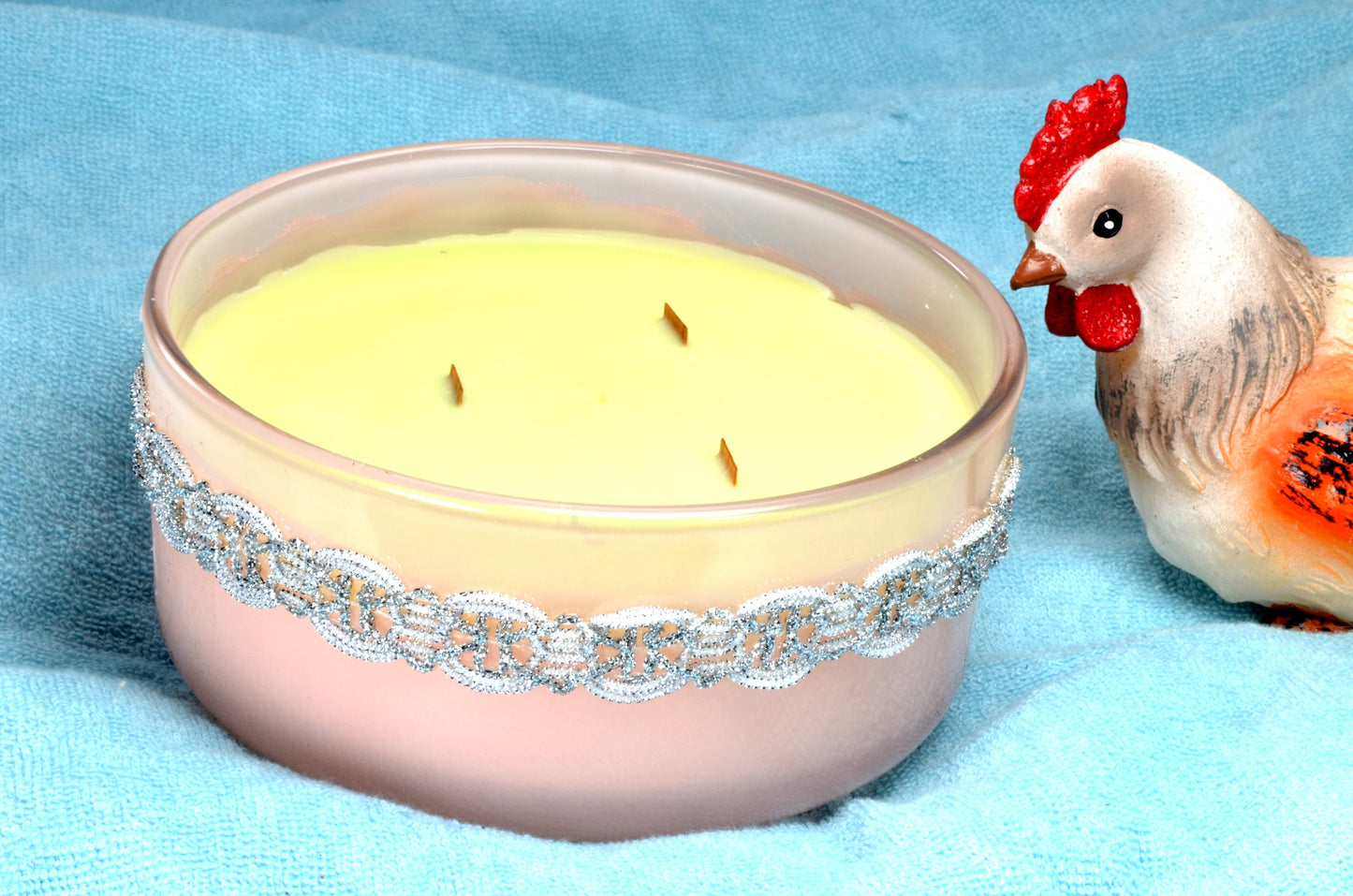 Geurkaars Elegance Green met 3 Houten Pitten (Wooden Wick)  - BEKIJK VIDEO